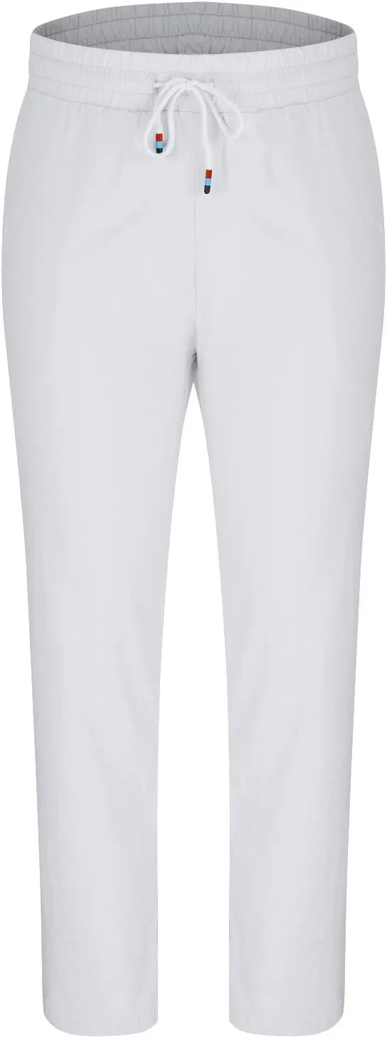 Men's Pants Casual Solid Color Drawstring Elastic Waist Breathable Sweatpants Outdor Full Length Jogger Pants