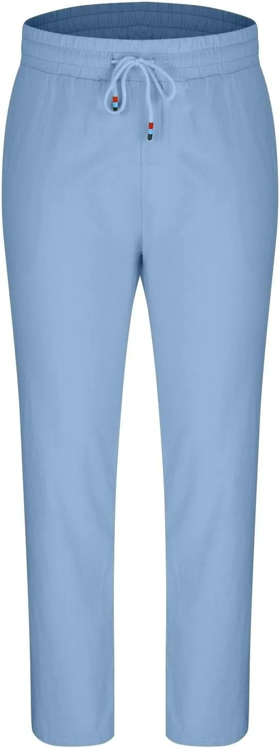 Men's Pants Casual Solid Color Drawstring Elastic Waist Breathable Sweatpants Outdor Full Length Jogger Pants
