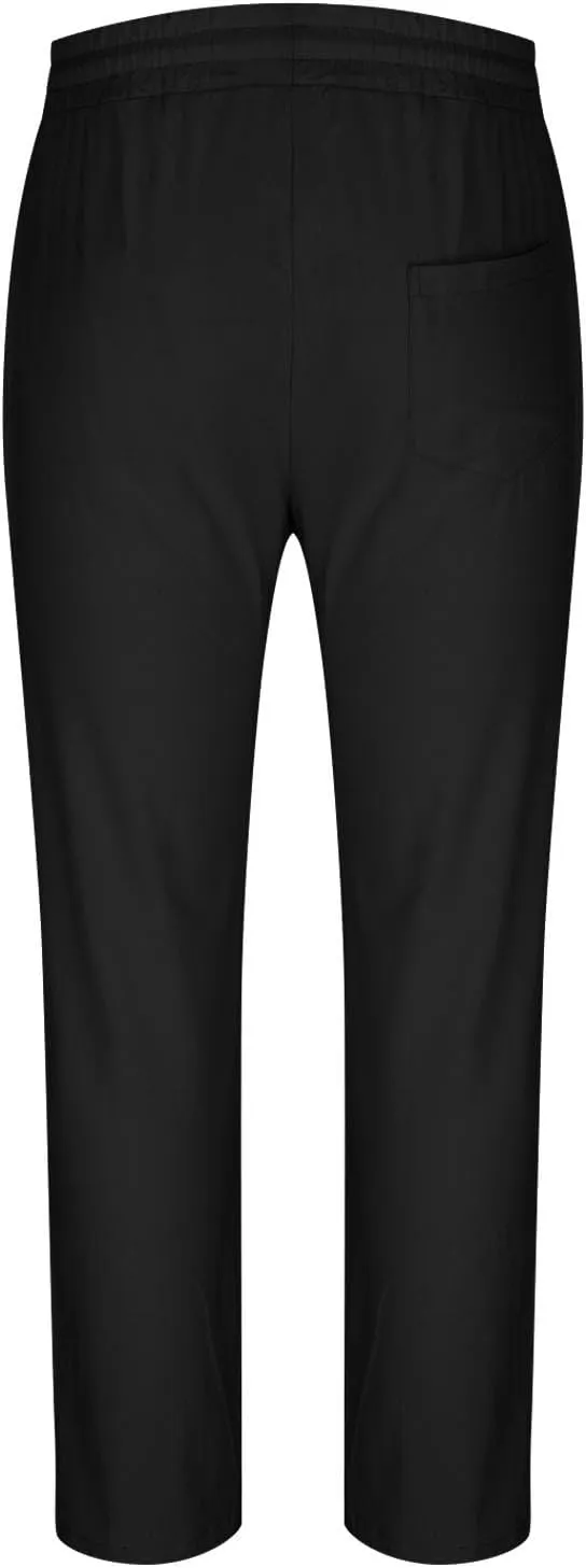 Men's Pants Casual Solid Color Drawstring Elastic Waist Breathable Sweatpants Outdor Full Length Jogger Pants