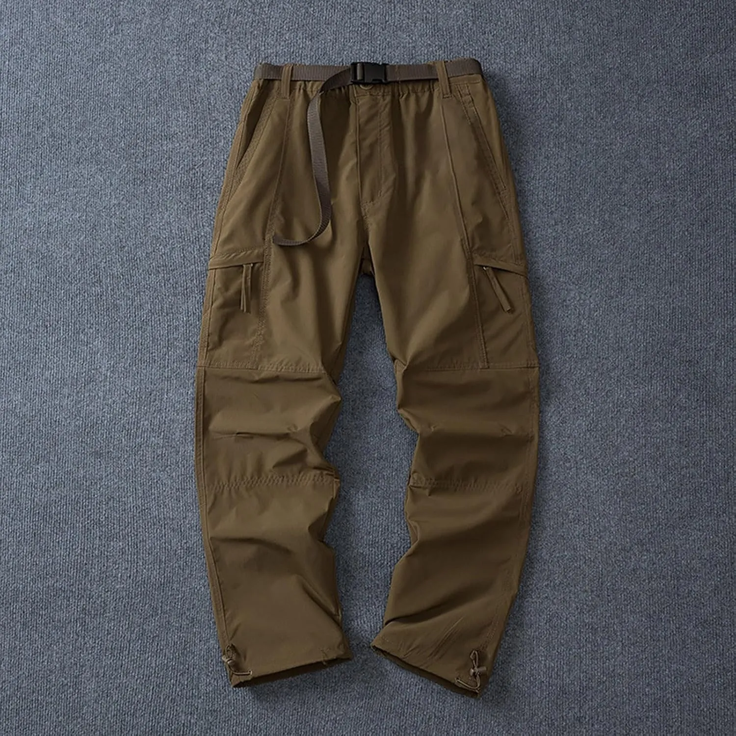 Mens Quick Dry Cargo Pants Casual Straight Leg Lightweight Breathable Outdoor Hiking Work Pants with Multi Pockets