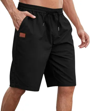 Men's Quick-Dry Cargo Shorts Drawstring Elastic Waist Summer Beach | Plus Size Lightweight Swim Trunks | Hiking Gym