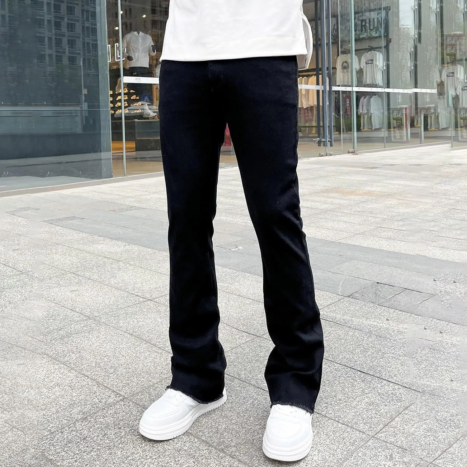 Men's Regular Fit Baggy Hip Hop Star Pants Denim Loose Goth Fashion Streetwear Jeans for Man Mend Jeans Straight Fit