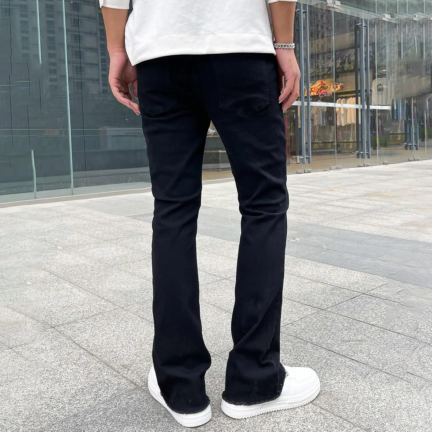 Men's Regular Fit Baggy Hip Hop Star Pants Denim Loose Goth Fashion Streetwear Jeans for Man Mend Jeans Straight Fit