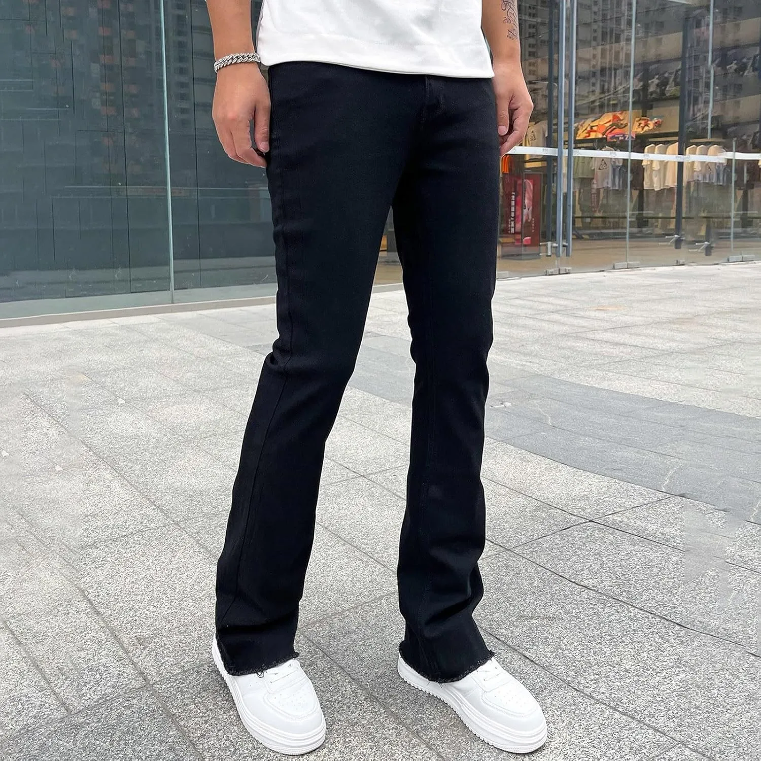 Men's Regular Fit Baggy Hip Hop Star Pants Denim Loose Goth Fashion Streetwear Jeans for Man Mend Jeans Straight Fit