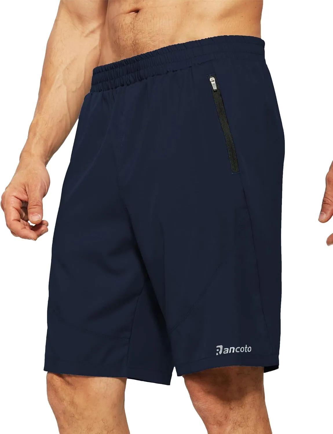 Men's Running Shorts with Zipper Pockets Lightweight Workout Shorts for Men Athletic Gym Casual