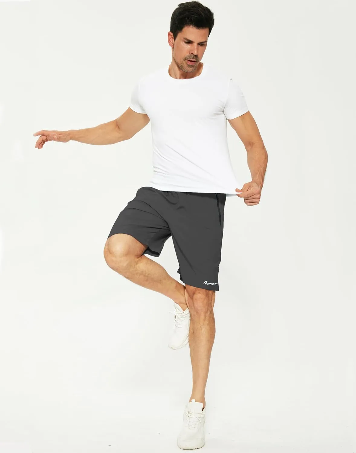 Men's Running Shorts with Zipper Pockets Lightweight Workout Shorts for Men Athletic Gym Casual