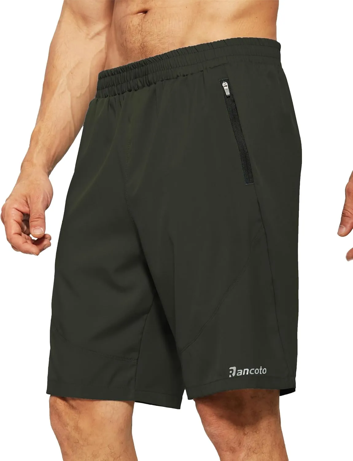 Men's Running Shorts with Zipper Pockets Lightweight Workout Shorts for Men Athletic Gym Casual