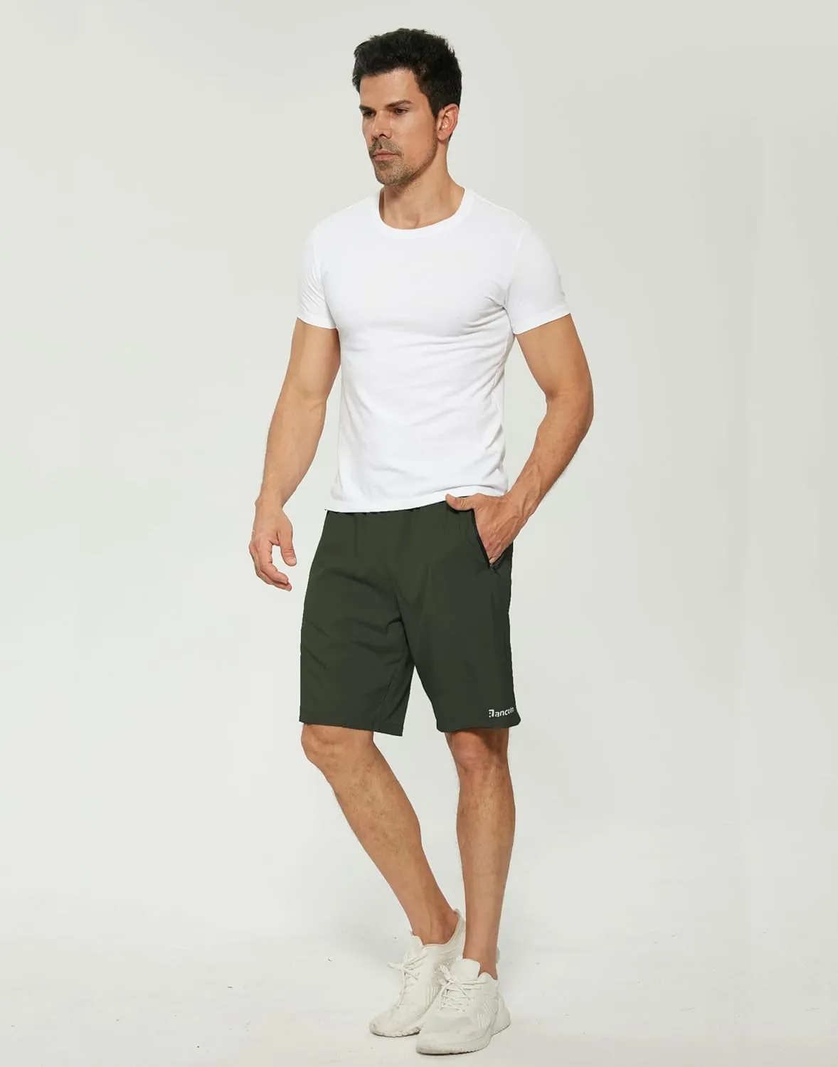 Men's Running Shorts with Zipper Pockets Lightweight Workout Shorts for Men Athletic Gym Casual