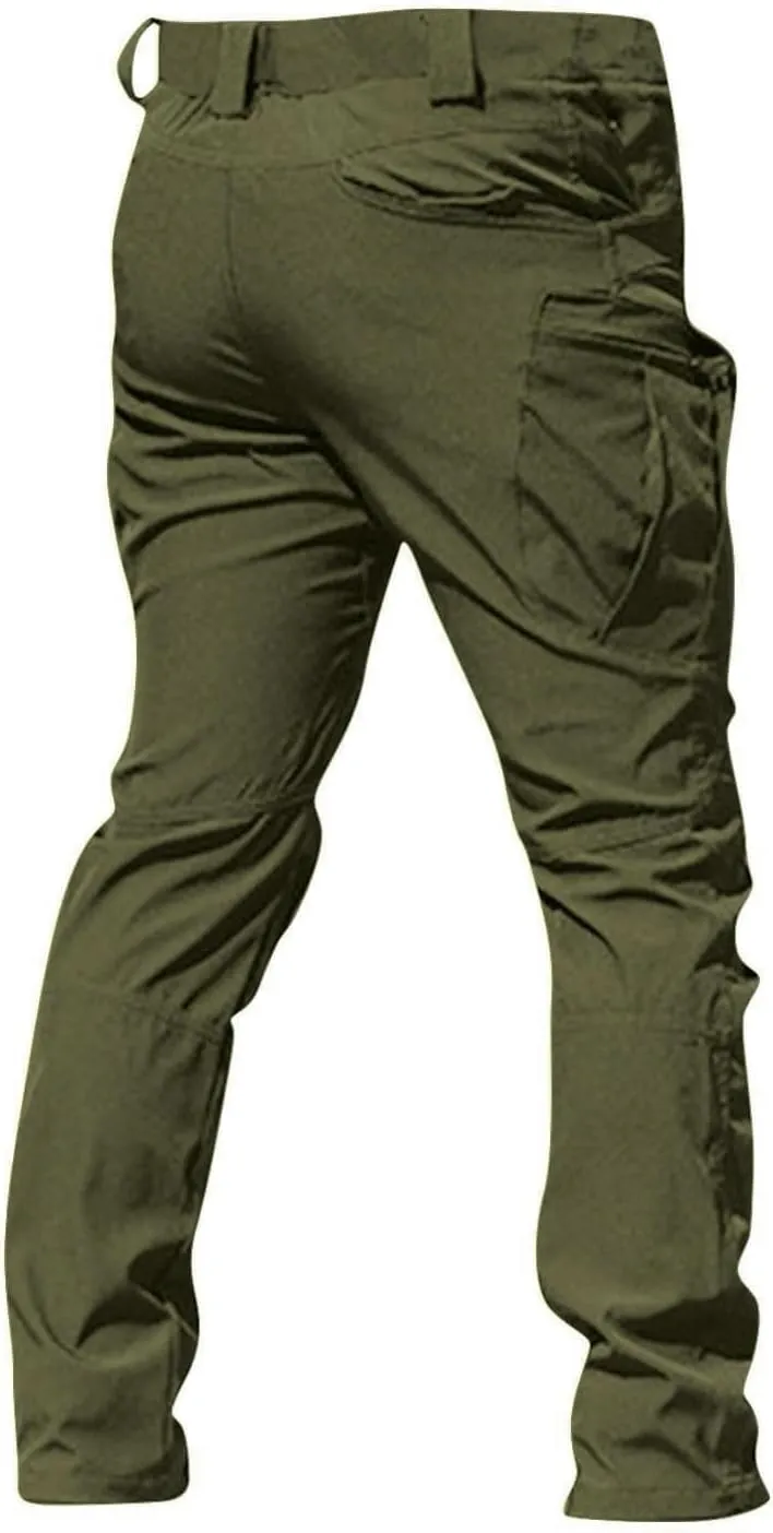 Men's Tactical Pants Water Resistant Hiking Cargo Pants with Multi Pockets Relaxed Fit Quick Dry Work Pants