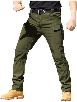 Men's Tactical Pants Water Resistant Hiking Cargo Pants with Multi Pockets Relaxed Fit Quick Dry Work Pants