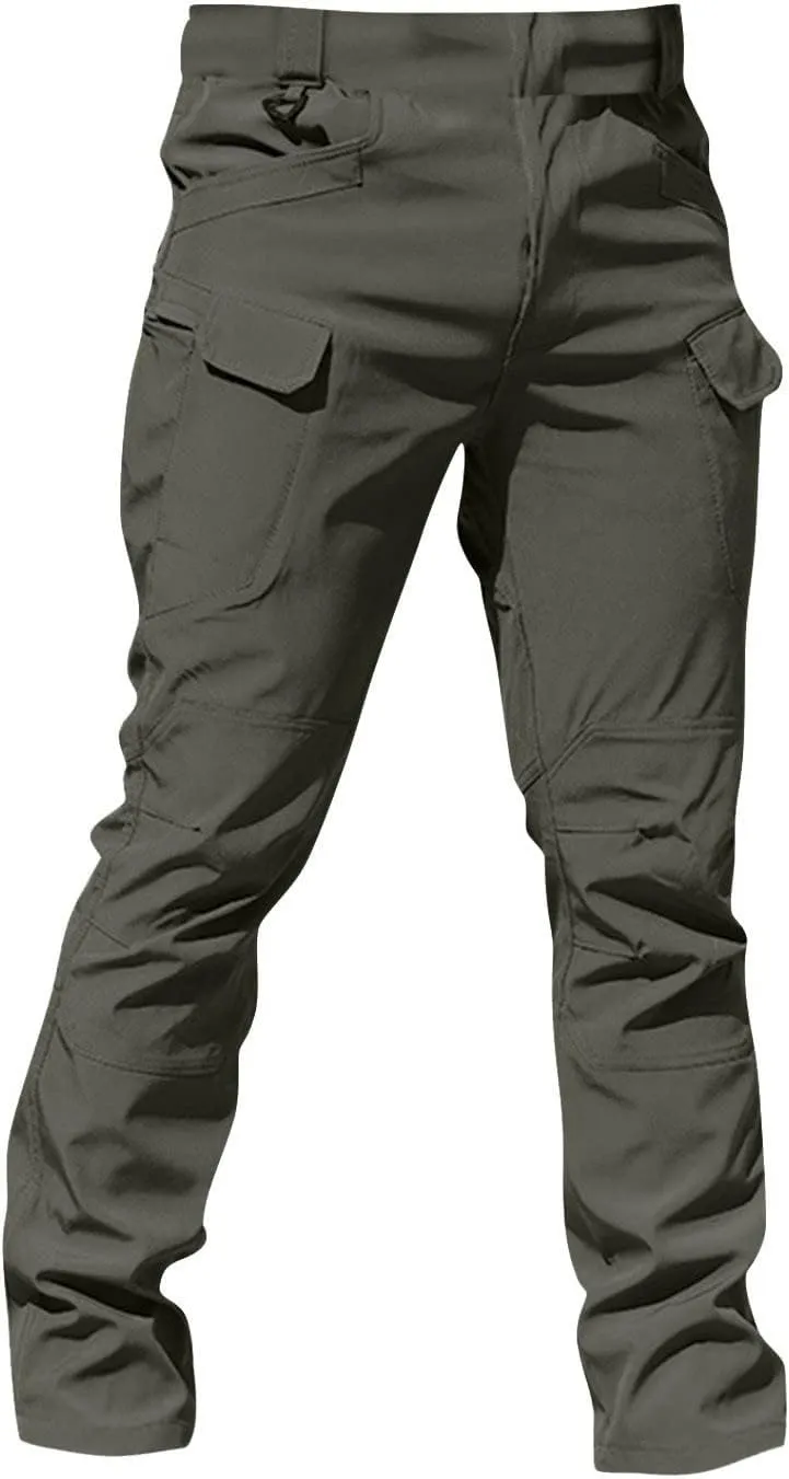 Men's Tactical Pants Water Resistant Hiking Cargo Pants with Multi Pockets Relaxed Fit Quick Dry Work Pants