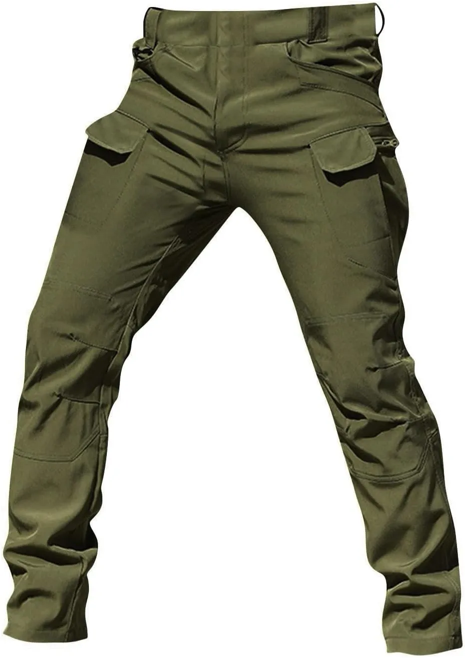 Men's Tactical Pants Water Resistant Hiking Cargo Pants with Multi Pockets Relaxed Fit Quick Dry Work Pants