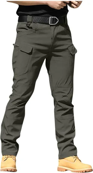 Men's Tactical Pants Water Resistant Hiking Cargo Pants with Multi Pockets Relaxed Fit Quick Dry Work Pants