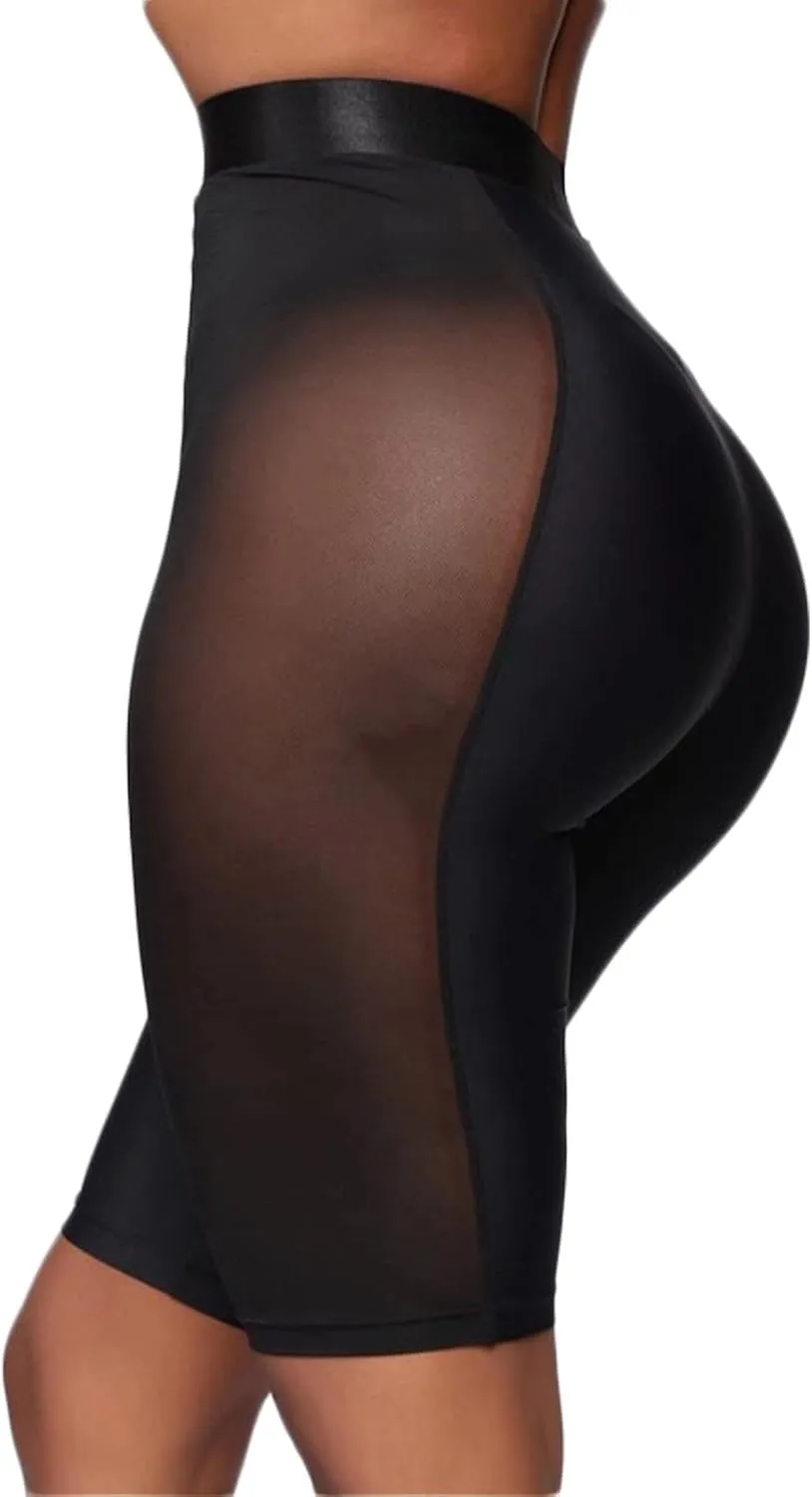 Mintsnow Women's Sheer Mesh Lace Leggings Stretchy High Waist Long Pants Lightweight Casual Pants