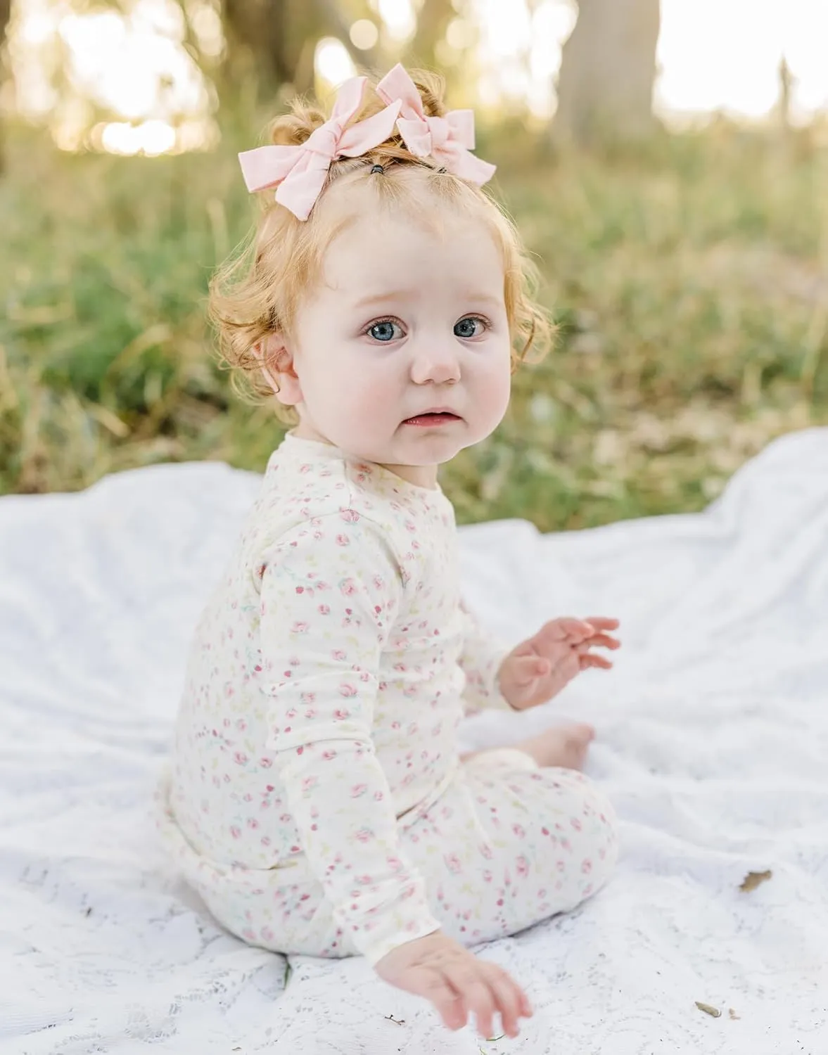 moimoln 6M-8Y Baby & Toddler Girl Floral Pajamas Soft Modal Cotton, Breathable, Snug-Fit Long-Sleeve Sleepwear Set