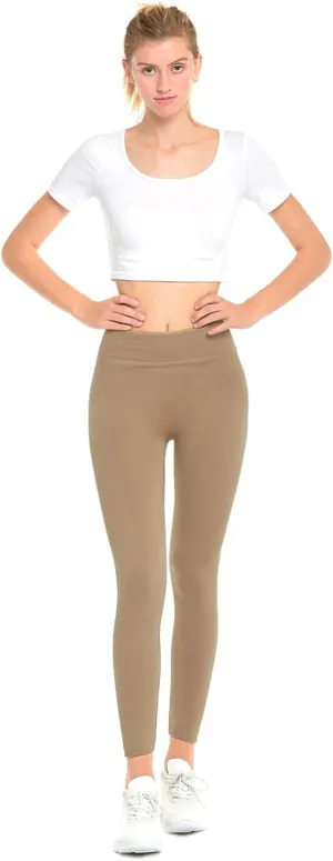 MOPAS Leggings - Women's Fleece Lined Solid Color Full Length Winter Leggings Free Size