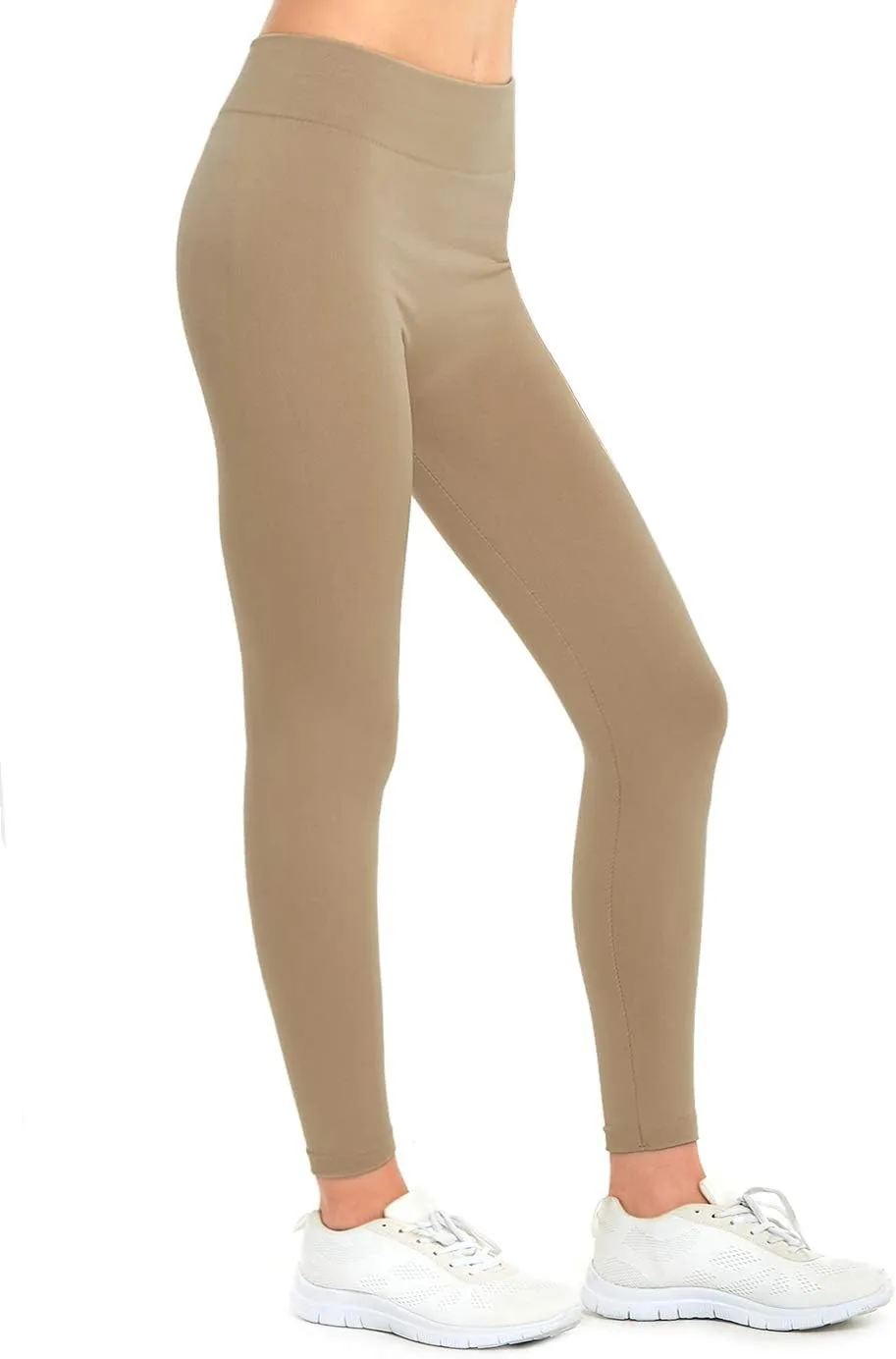MOPAS Leggings - Women's Fleece Lined Solid Color Full Length Winter Leggings Free Size