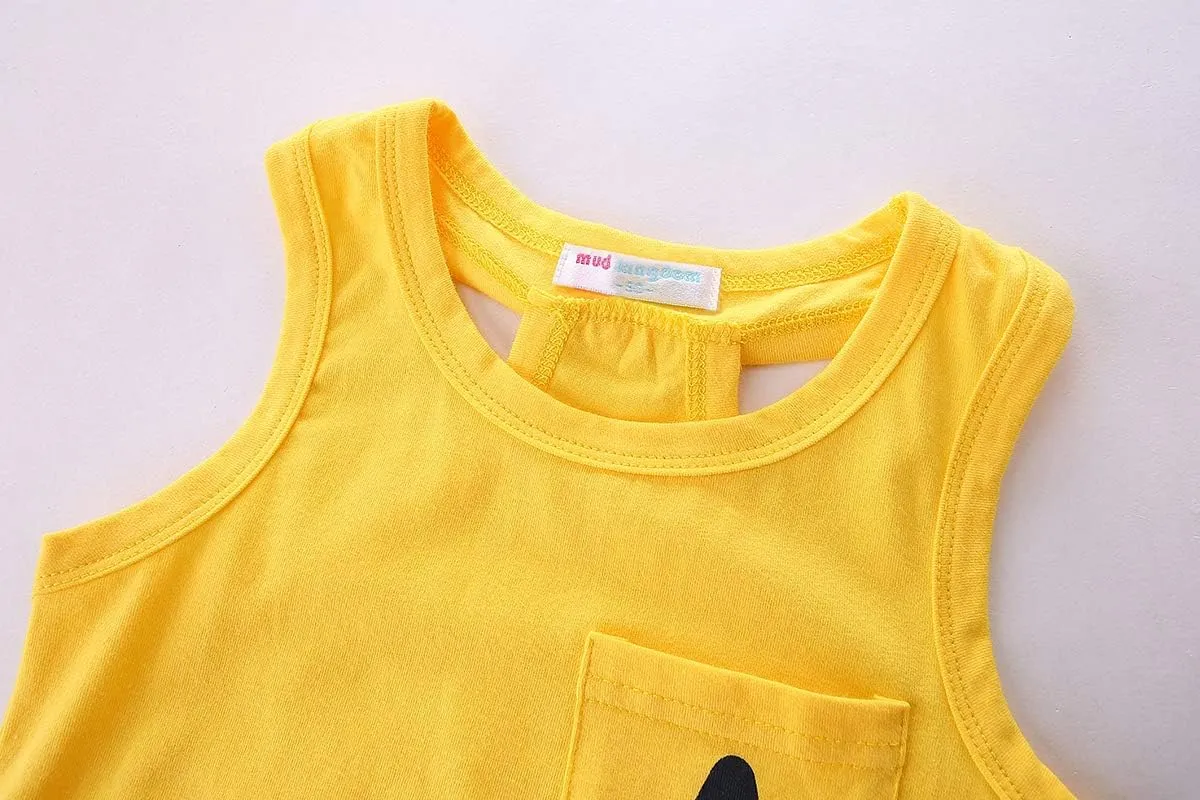 Mud Kingdom Little Girls Pajamas Set Sleeveless Cute Summer Sleepwear