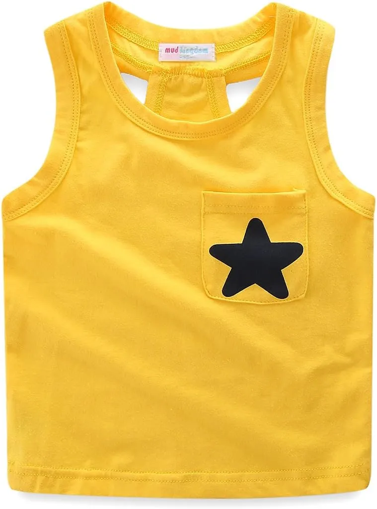 Mud Kingdom Little Girls Pajamas Set Sleeveless Cute Summer Sleepwear