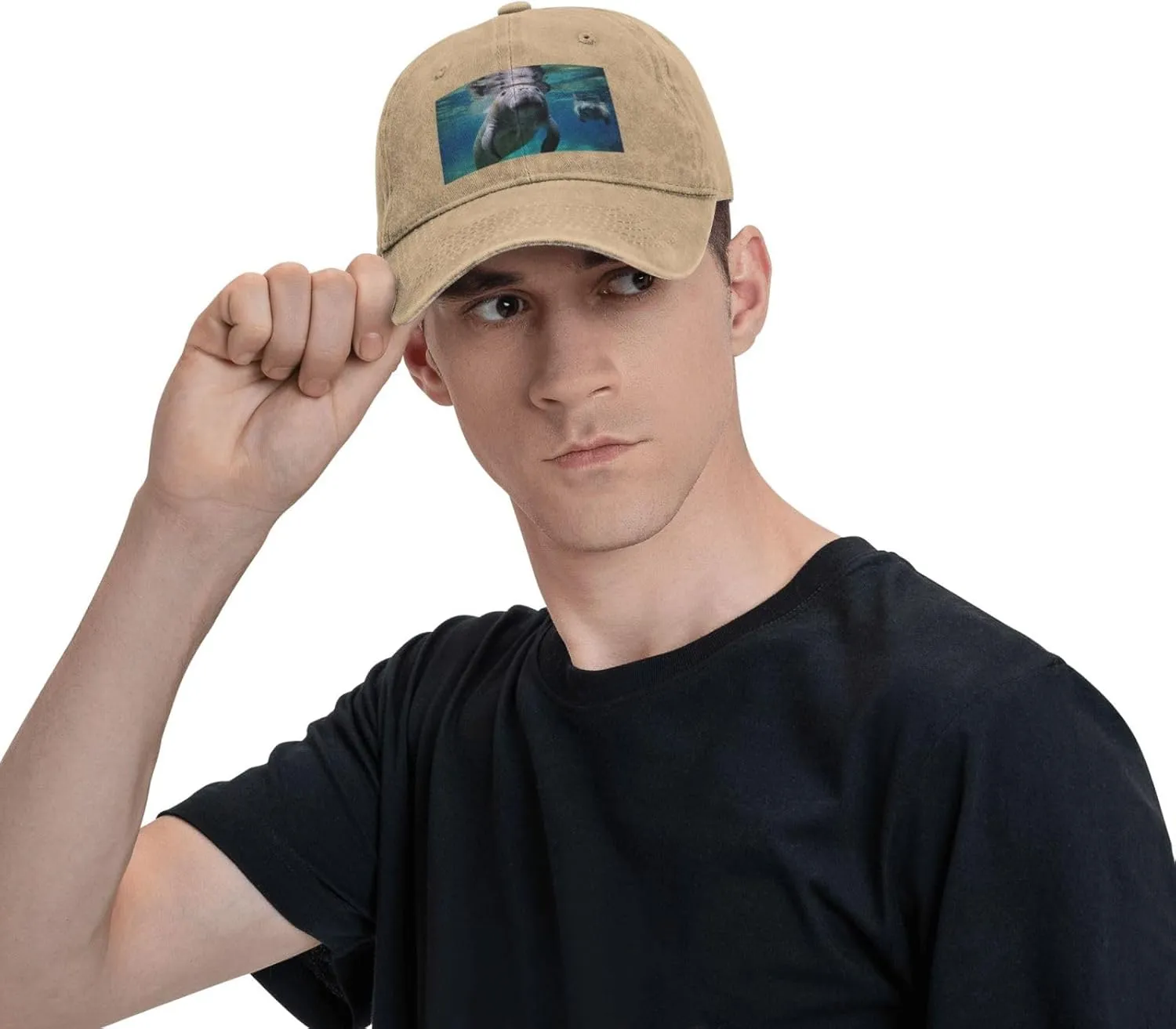 Ocean Animal Manatee Unisex Baseball Cap Breathable Cotton Trucker Hat Classic Denim Dad Hat Summer Sun Hat