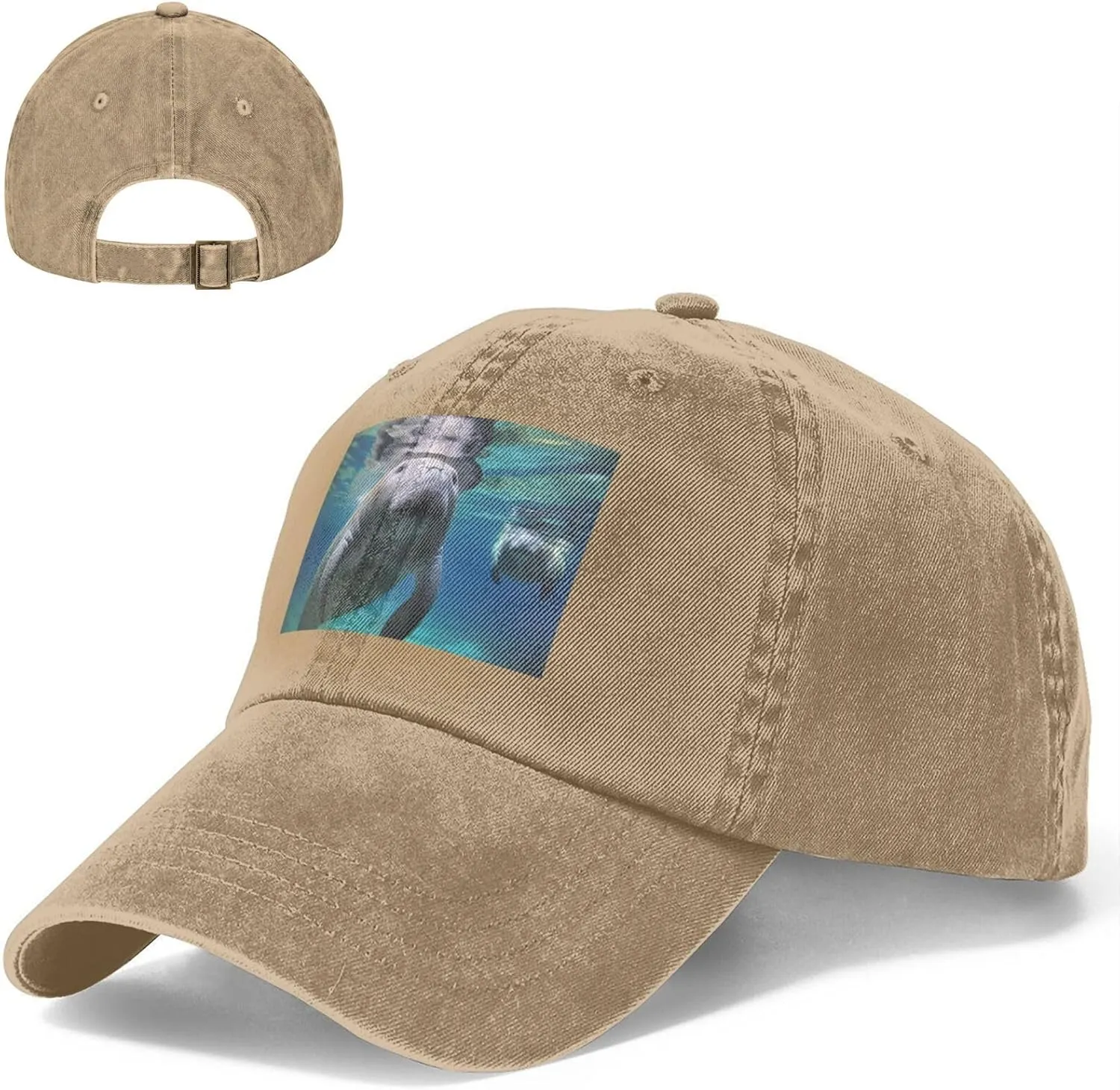 Ocean Animal Manatee Unisex Baseball Cap Breathable Cotton Trucker Hat Classic Denim Dad Hat Summer Sun Hat