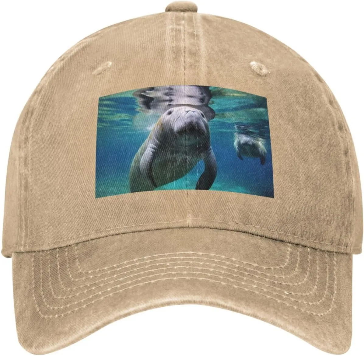 Ocean Animal Manatee Unisex Baseball Cap Breathable Cotton Trucker Hat Classic Denim Dad Hat Summer Sun Hat