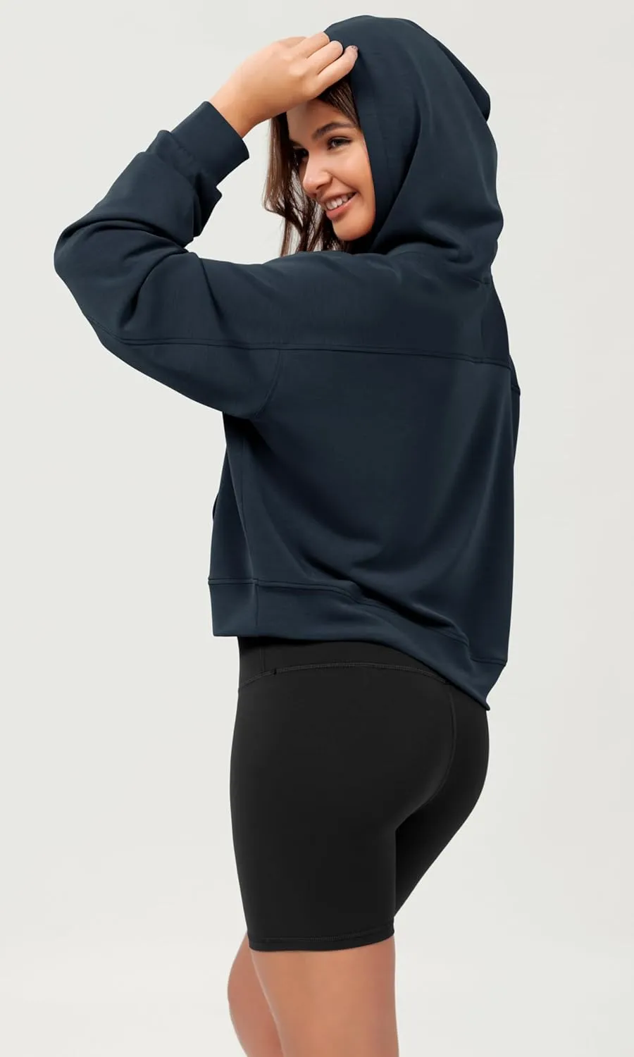 ODODOS Modal Soft Long Sleeve Cropped Hoodie for Women Oversized Pullover Sweatshirts with Pocket