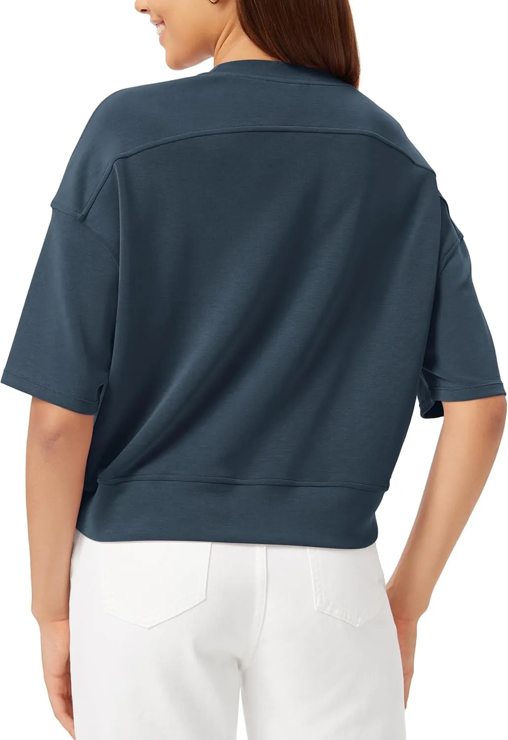 ODODOS Modal Soft Short Sleeve T-Shirts for Women Oversized Crew Neck Tee Relaxed Pullover Tops