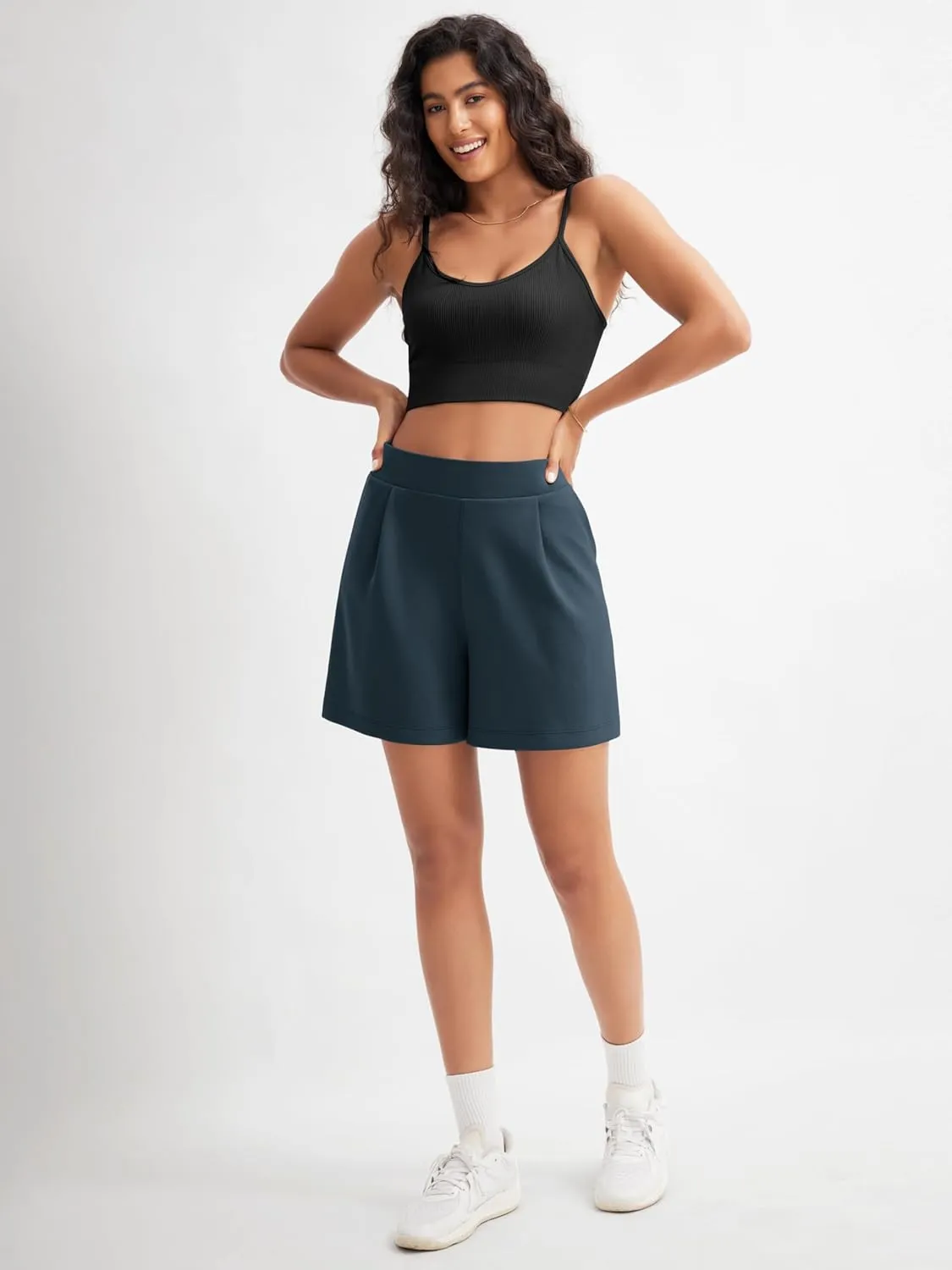 ODODOS Modal Soft Wide Leg Shorts for Women High Waist Casual Relaxed Shorts with Pockets-Inseam 4"/ 6"