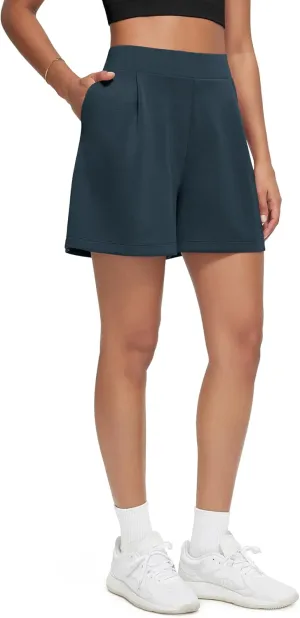 ODODOS Modal Soft Wide Leg Shorts for Women High Waist Casual Relaxed Shorts with Pockets-Inseam 4"/ 6"