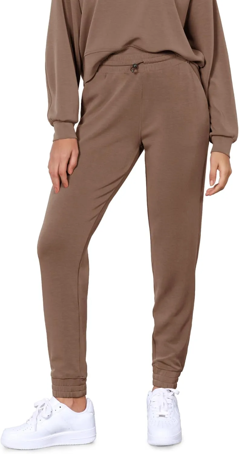 ODODOS Women's Modal Soft Jogger Pants with Pockets Adjustable Shockcord High Waist Sweatpants Casual Lounge Pants