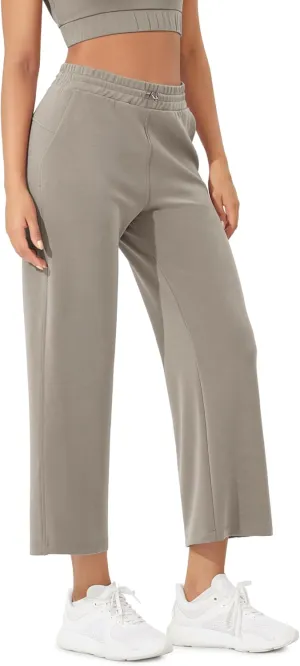 ODODOS Women's Modal Soft Wide Leg Pants with Pockets Adjustable Shockcord High Waist Casual Lounge Pants-27/29/31" Inseam
