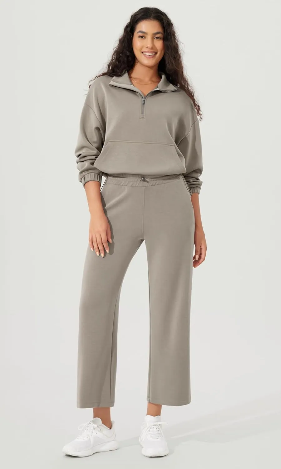 ODODOS Women's Modal Soft Wide Leg Pants with Pockets Adjustable Shockcord High Waist Casual Lounge Pants-27/29/31" Inseam