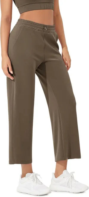 ODODOS Women's Modal Soft Wide Leg Pants with Pockets Adjustable Shockcord High Waist Casual Lounge Pants-27/29/31" Inseam