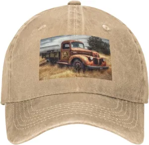 Old Truck Car Unisex Baseball Cap Breathable Cotton Trucker Hat Classic Denim Dad Hat Summer Sun Hat