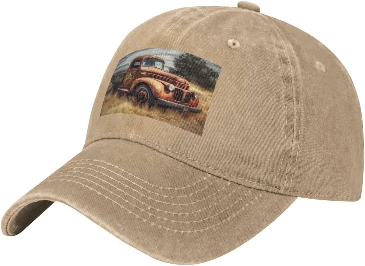 Old Truck Car Unisex Baseball Cap Breathable Cotton Trucker Hat Classic Denim Dad Hat Summer Sun Hat