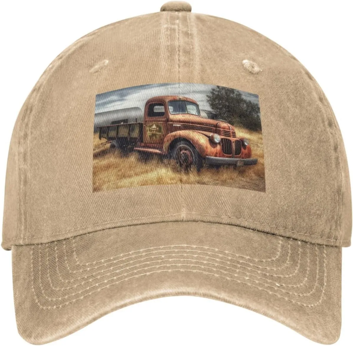 Old Truck Car Unisex Baseball Cap Breathable Cotton Trucker Hat Classic Denim Dad Hat Summer Sun Hat