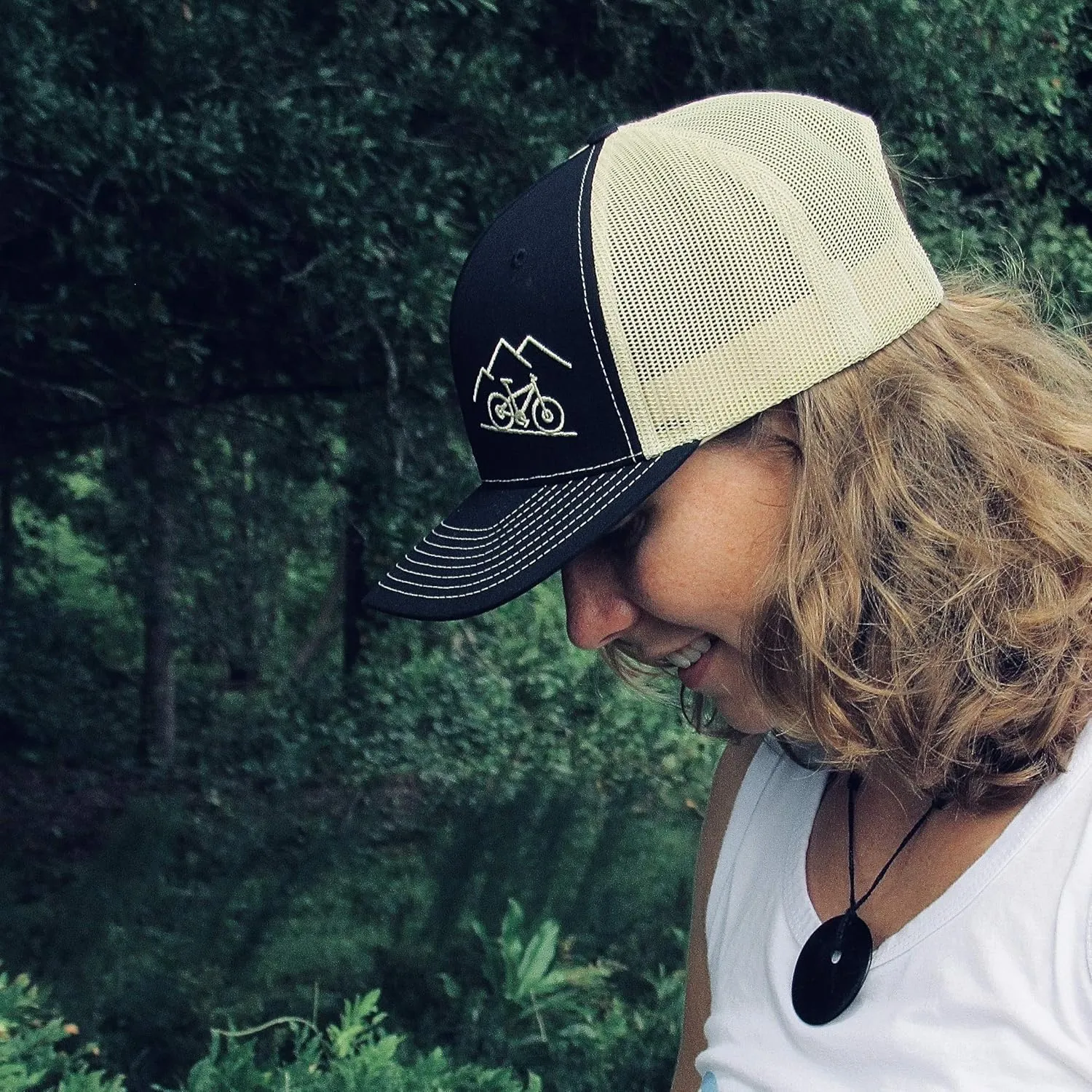 Outdoor Trucker Hat Snapback - Mountain Bike Design