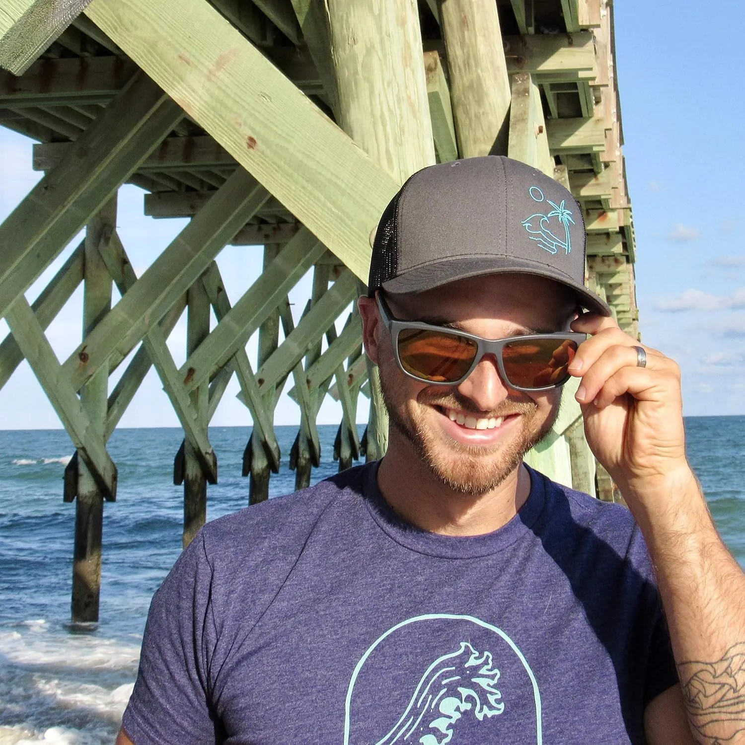 Outdoor Trucker Hat Snapback - Surf Beach Design