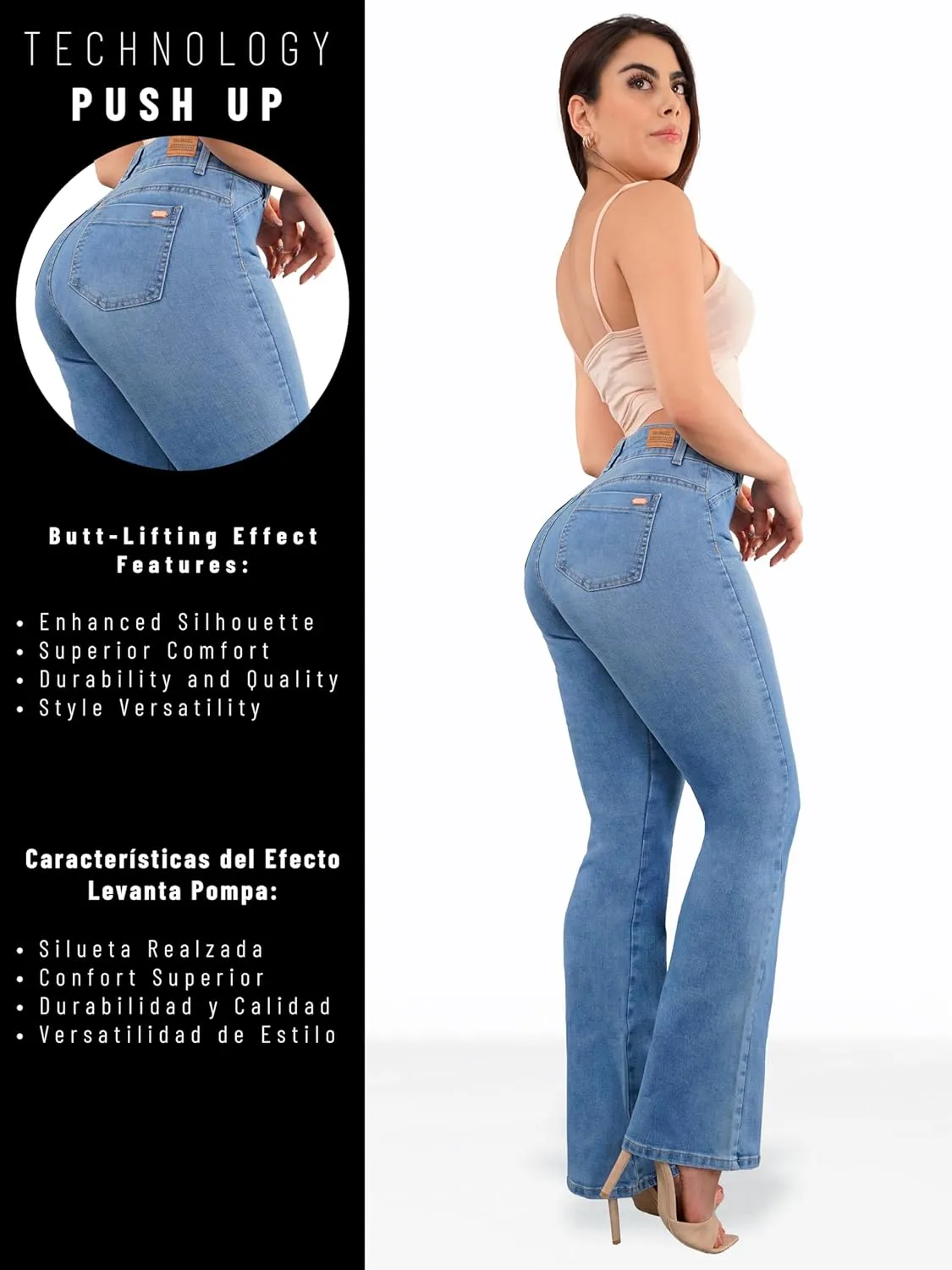 Pantalones Colombianos Levanta cola | Butt Lifting Jeans | High Waisted Jeans for Women | Colombian Jeans