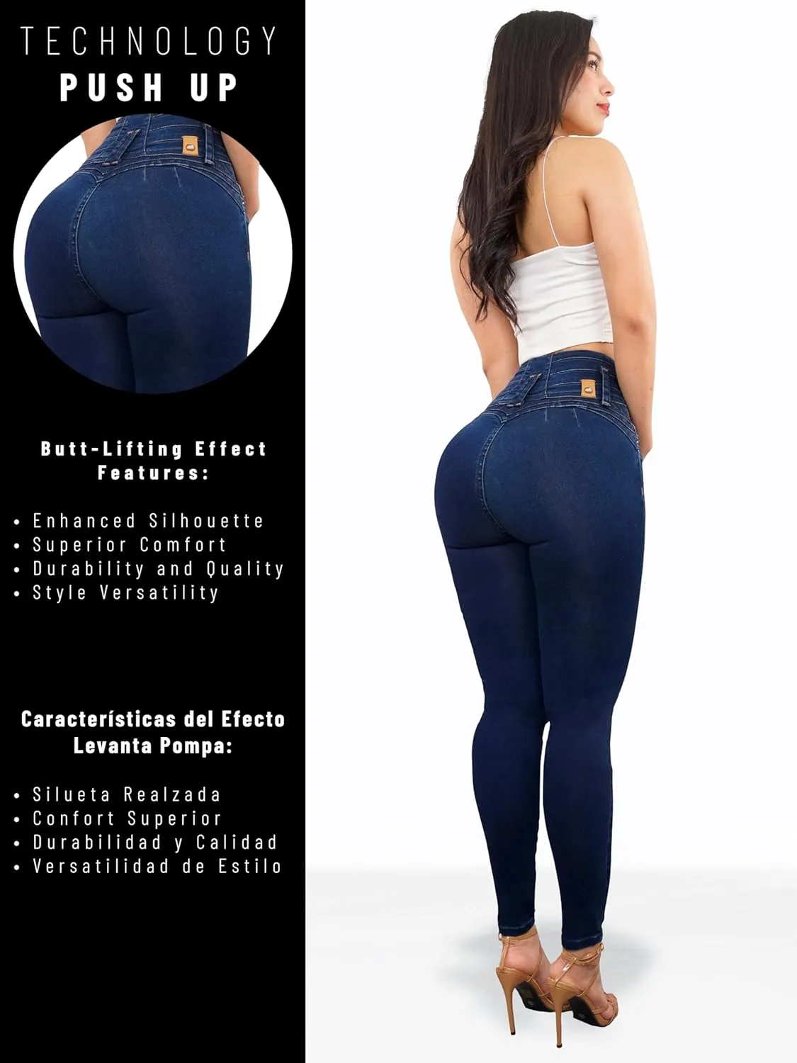 Pantalones Colombianos Levanta cola | Butt Lifting Jeans | High Waisted Jeans for Women | Colombian Jeans