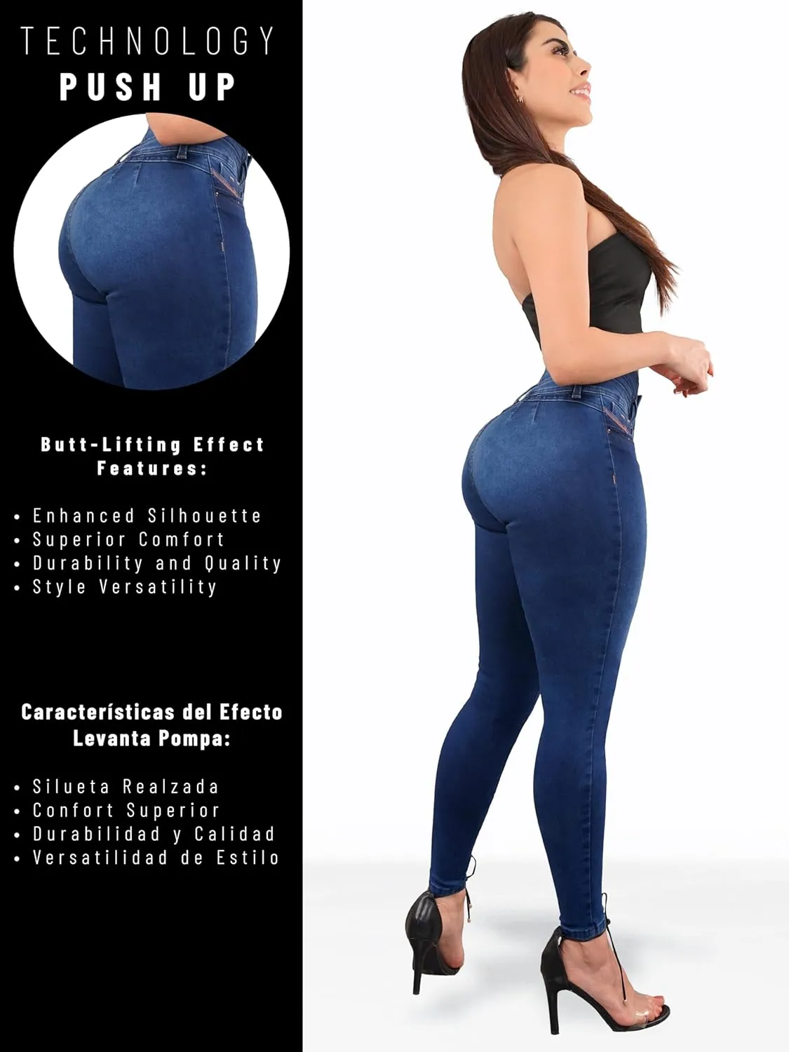 Pantalones Colombianos Levanta cola | Butt Lifting Jeans | High Waisted Jeans for Women | Colombian Jeans