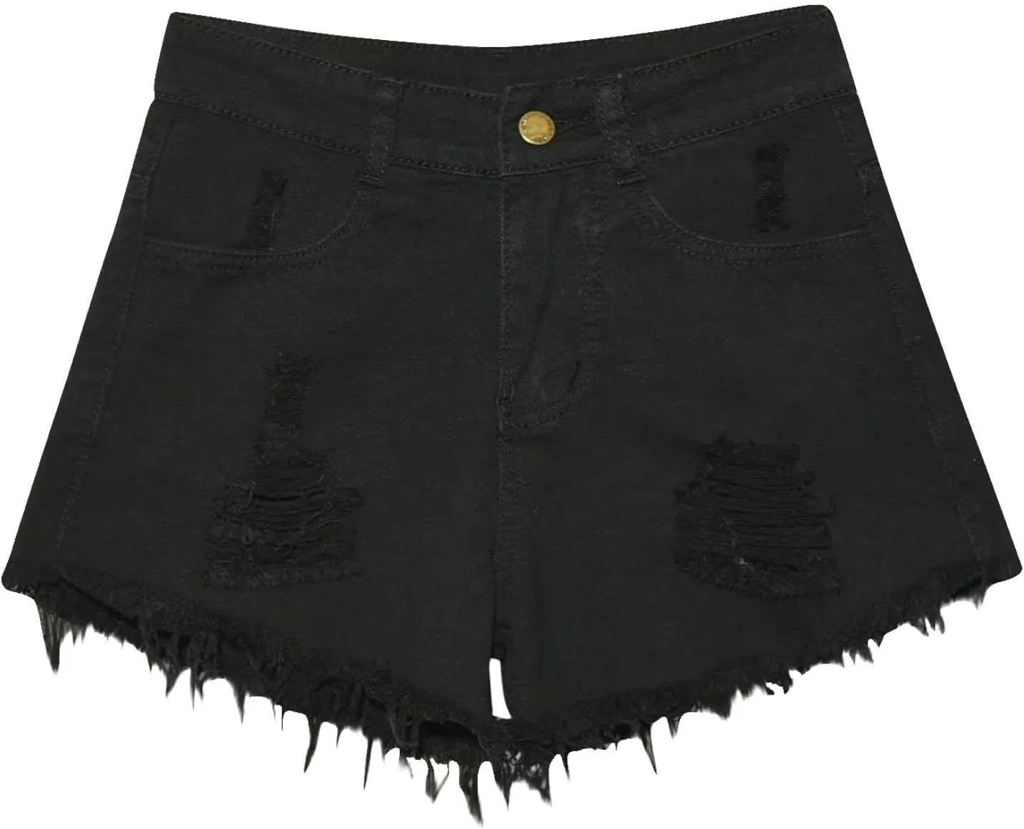 Plus Size Short Jeans for Womens Summer Dressy High Waisted Button Ripped Mini Denim Shorts Lounge Loose Outfit