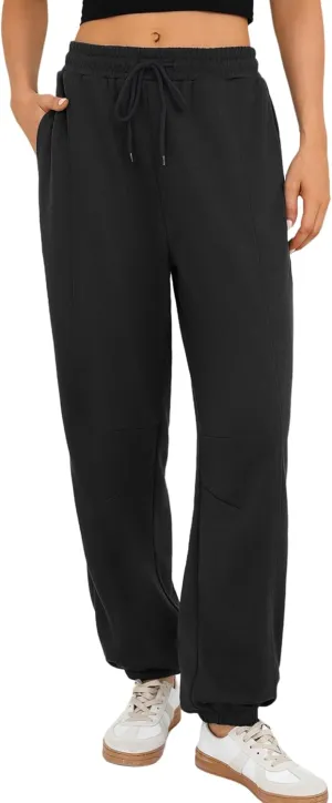 Quenteen Womens Sweatpants Casual Loose Lightweight Joggers Pants Fall Baggy Lounge Pants Drawstring Workout Bottoms