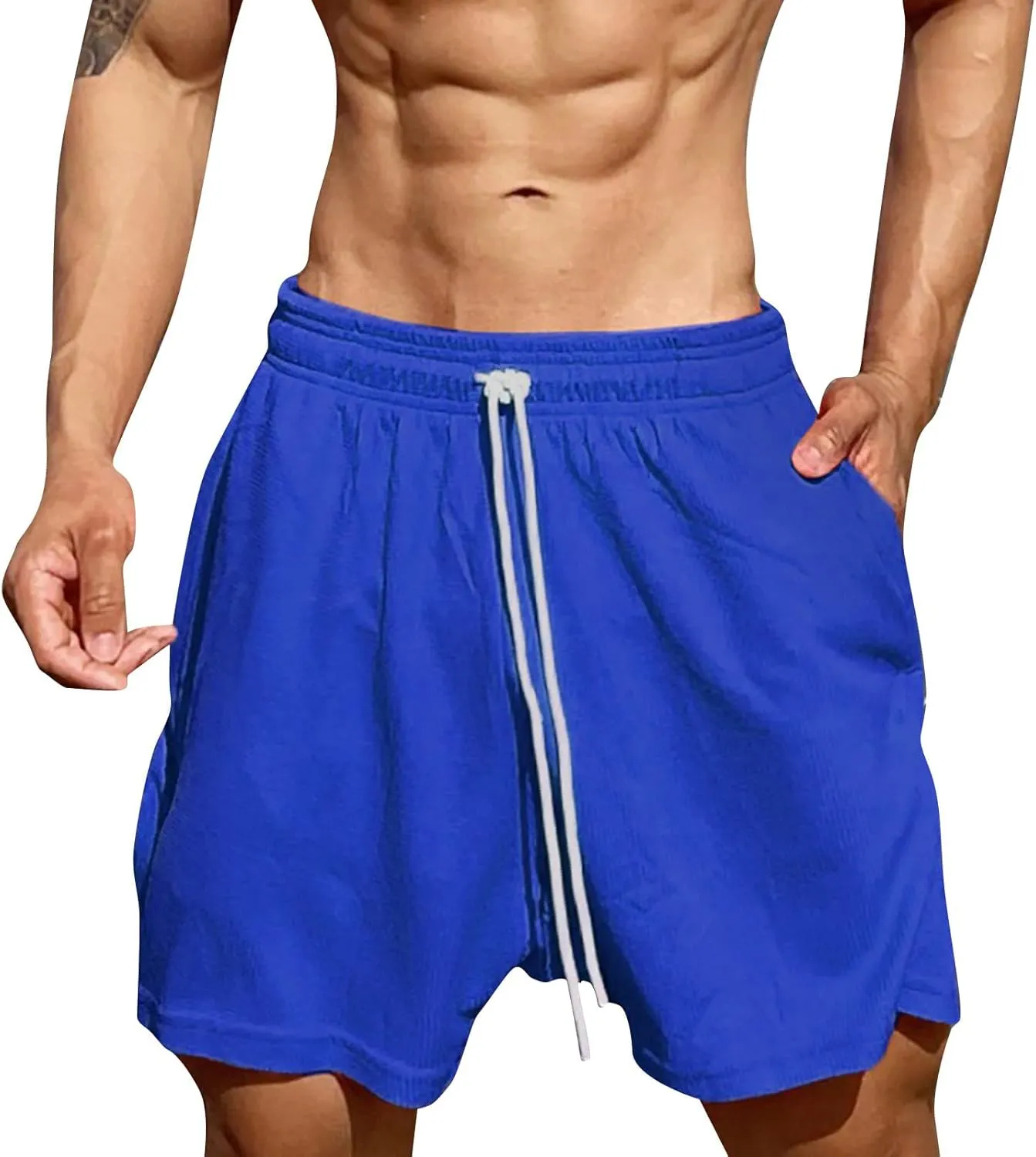 Quick Dry Workout Shorts for Men Lightweight Outdoor Gym Athletic Short Knee Length Travel Golf Camping Casual Running Short