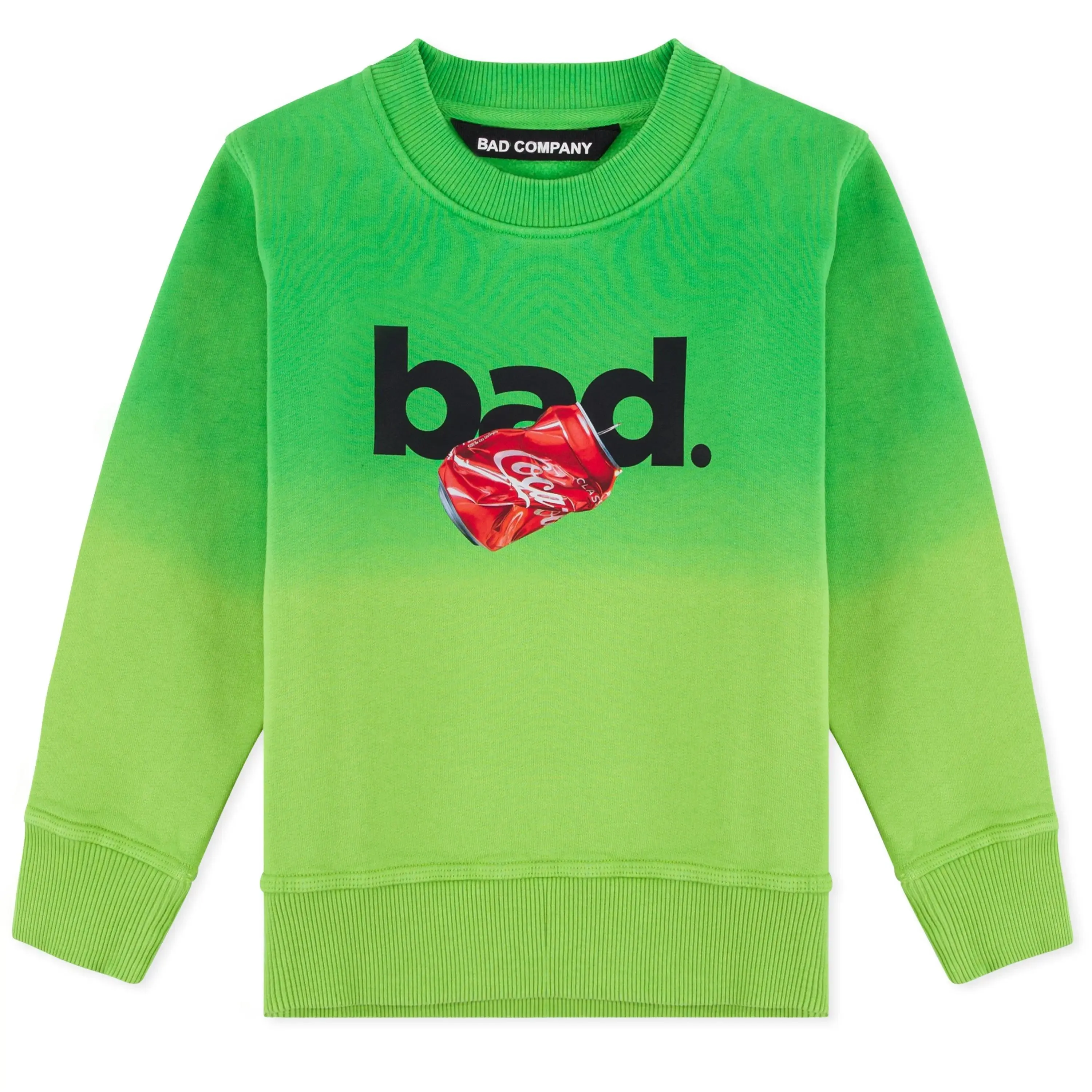 "BAD" Gradient Kids Sweatshirt - Green