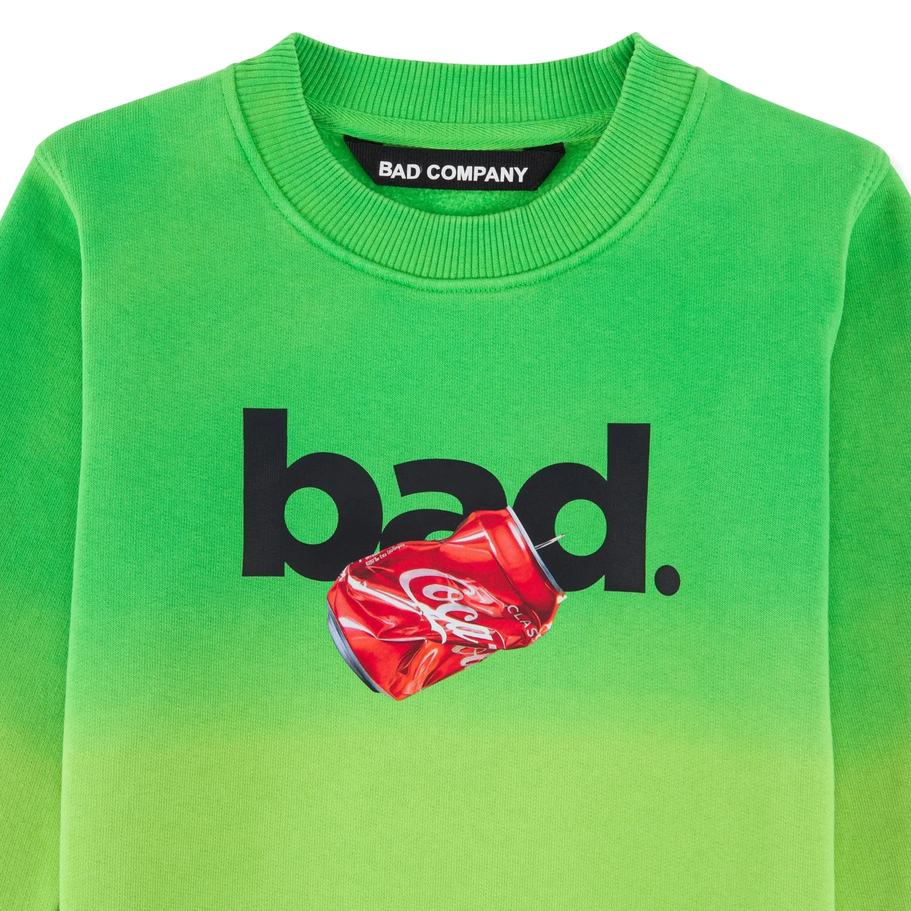 "BAD" Gradient Kids Sweatshirt - Green