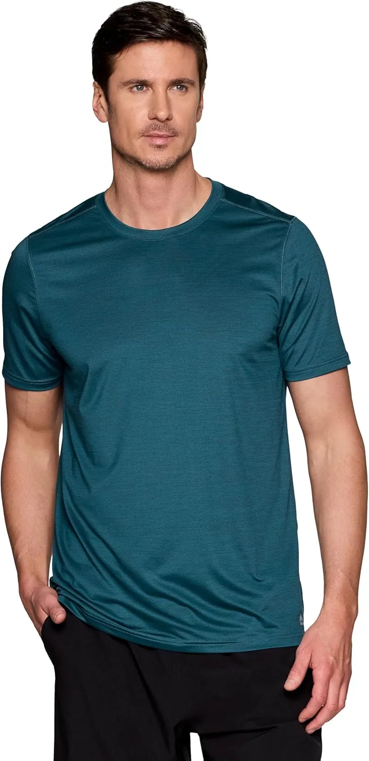 RBX Active Gym Shirt for Men, Short Sleeve Lightweight Stretch Jersey Mesh Quick Drying Crewneck Running Workout T-Shirt
