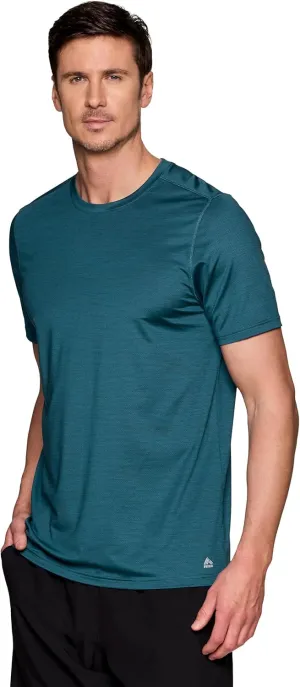 RBX Active Gym Shirt for Men, Short Sleeve Lightweight Stretch Jersey Mesh Quick Drying Crewneck Running Workout T-Shirt
