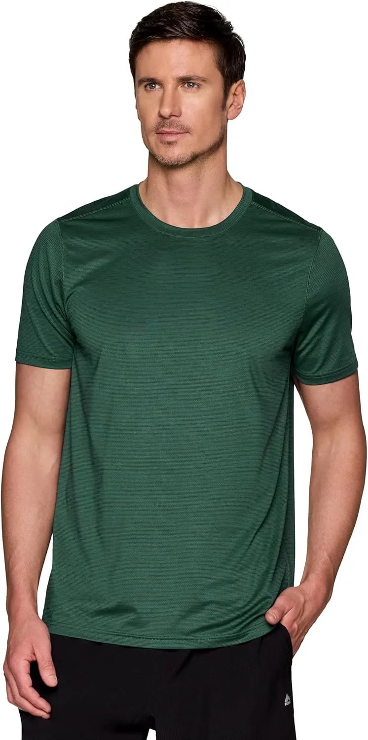 RBX Active Gym Shirt for Men, Short Sleeve Lightweight Stretch Jersey Mesh Quick Drying Crewneck Running Workout T-Shirt